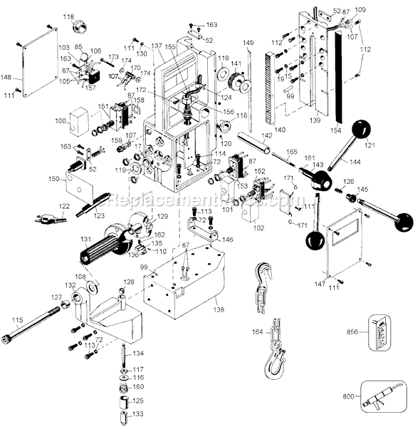 Page B Diagram and Parts List for 1556 Type 1 Black and Decker Drill Press
